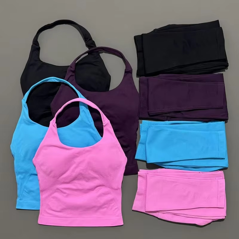 Pilates Yoga Wear - طقم رياضي نسائي من قطعتين، ملابس